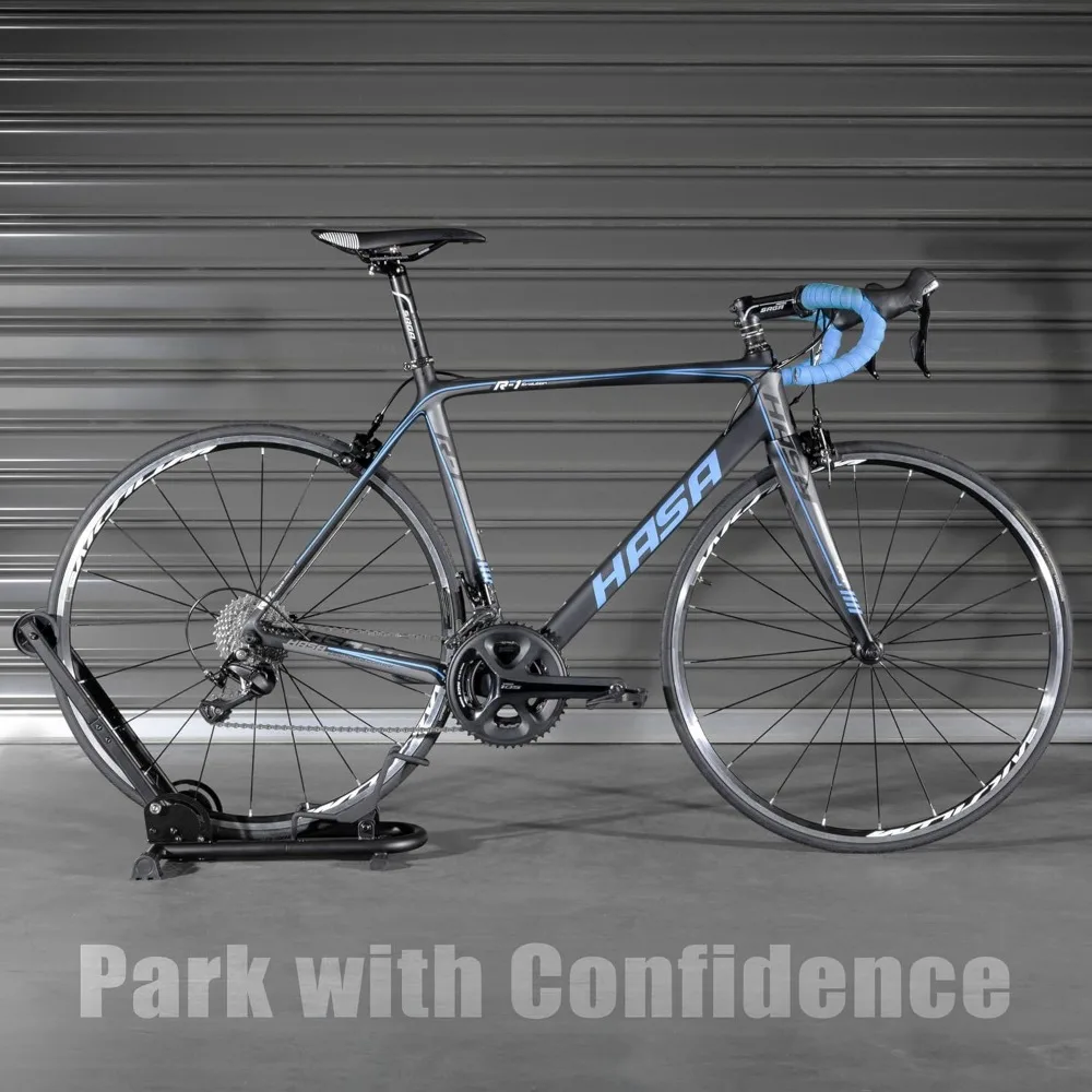 Rak Lantai Sepeda Lipat - Desain Lipat Cepat yang Kokoh untuk Penyimpanan Sepeda MTB & Sepeda Jalan, Cocok untuk Lebar Ban hingga 2.4 inci