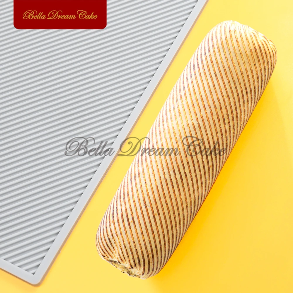 3D Diagonal Stripe Design Swiss Roll Silicone Mat DIY Cuisine Baking Pad Chocolate Mould Cake Decorating Tools Kitchen Bakeware