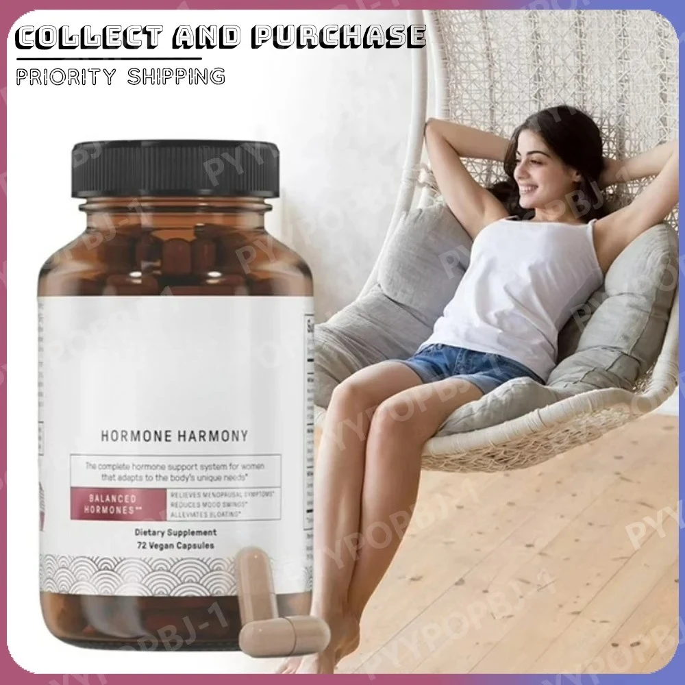 Hormone Harmony Capsules with Natural Herbal Supplement Wellness Support for Women Relief Menopause Hormonal Balance 72 Count
