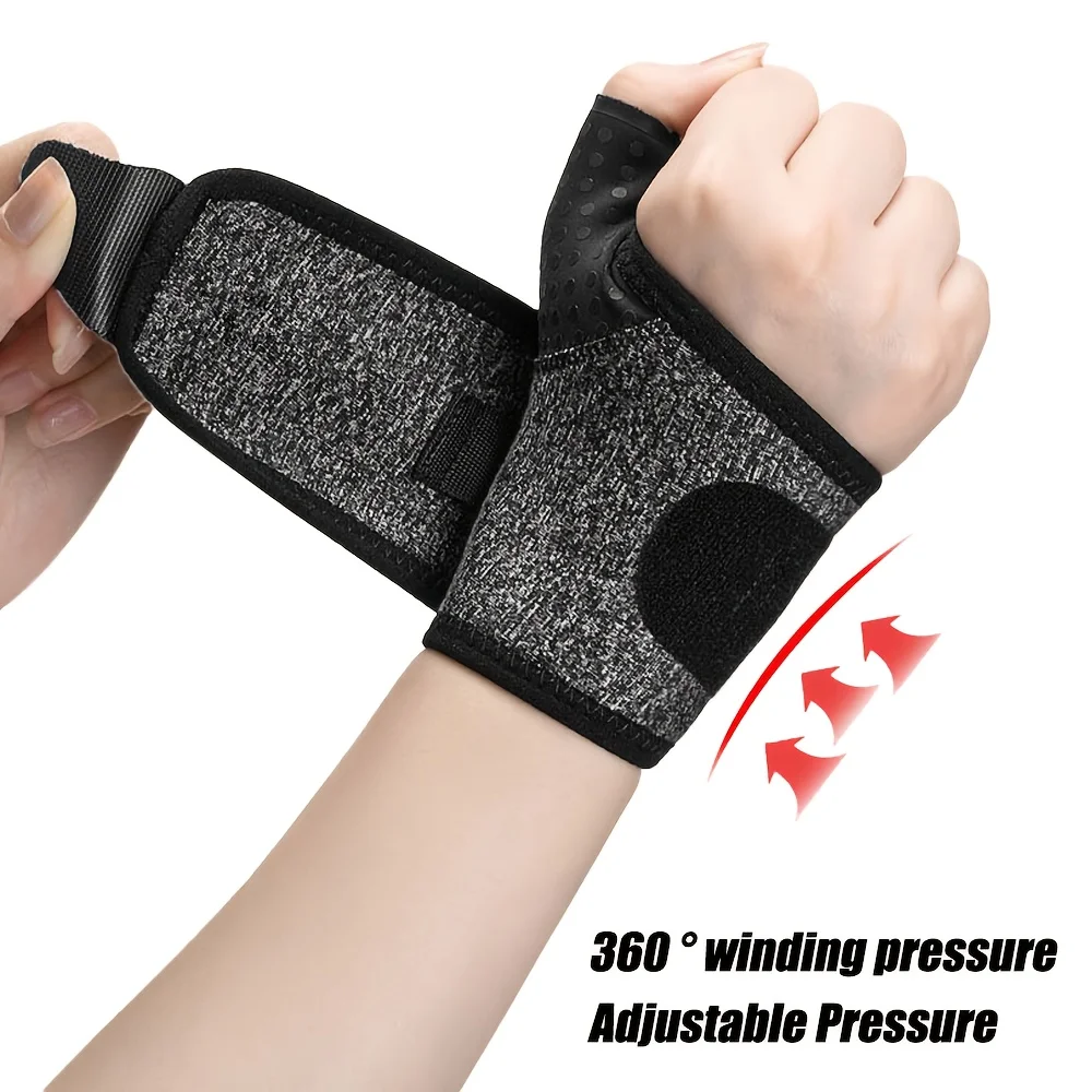 

1pc Adjustable Compression Wristband - Elastic Sports Fitness Wrist, Closed Design, with Thumb Cover