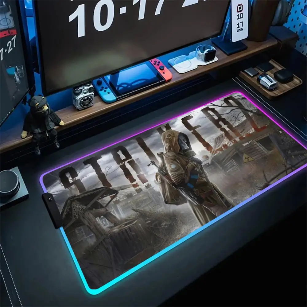 S_stalker 2 Anti-slip Expansion pad Mouse Pad Escritorio Accesorios RGB xxx Characters Related to Mouse Pad LED Large Mousepad x