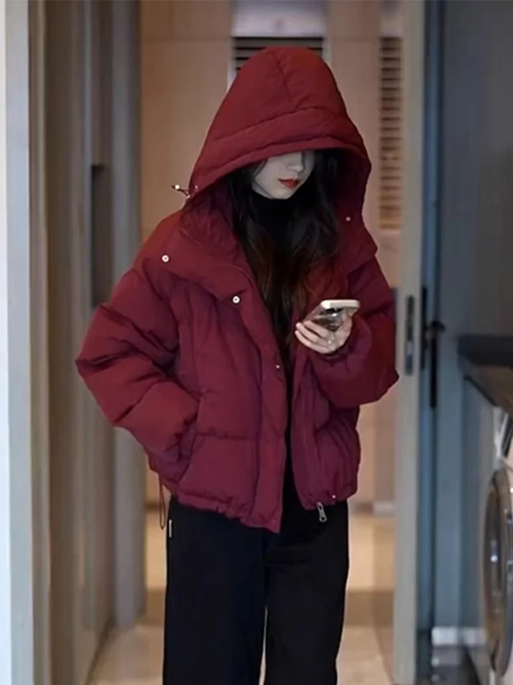 

Ele ort Cotton Jaet Women's Winter Coat Retro Sle Zipper Closure Fillled with Other Material Long Sve Hooded