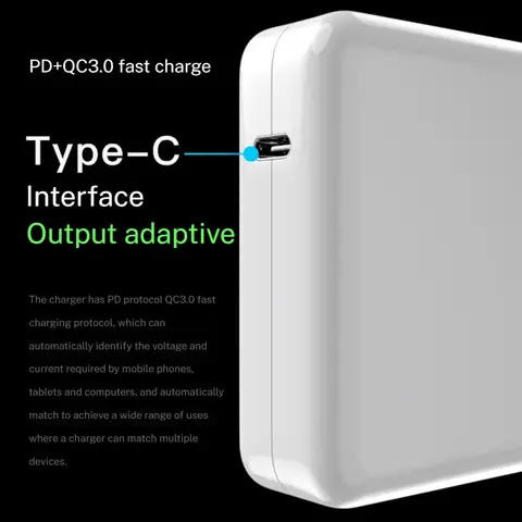 96W MacBook Charger Laptop USB-C Power Adapter For Macbook Pro M1 M2 MacBook Air A2337 A1706 Power Supply Adapter Fast Charger