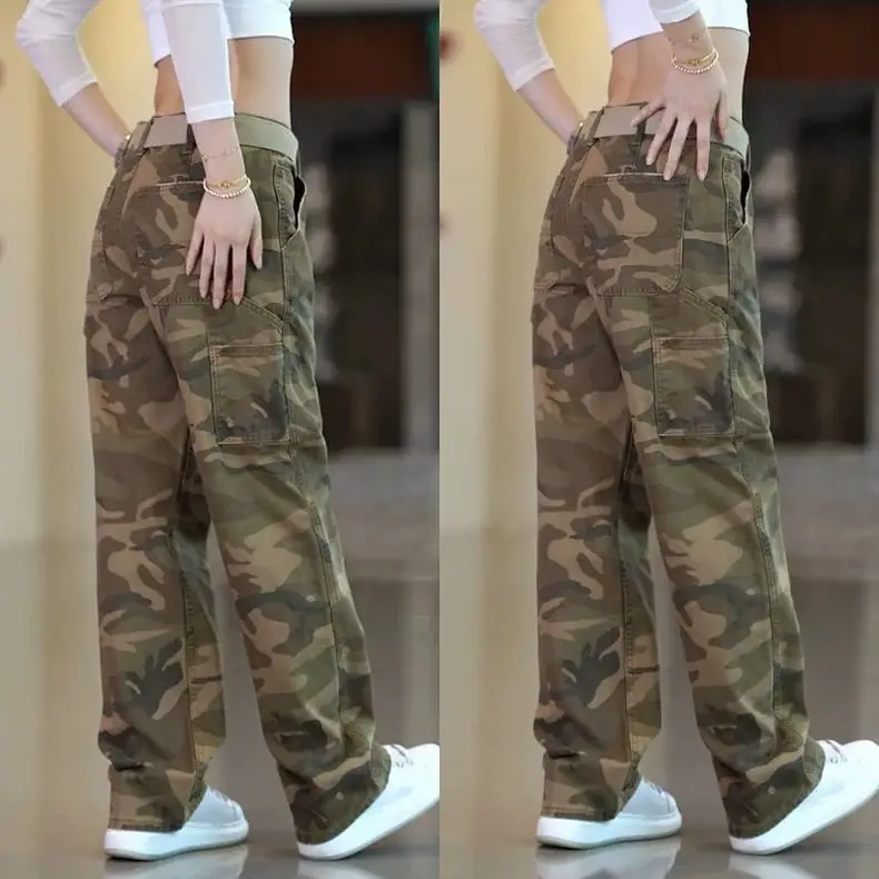 

Camouflage Workwear Jeans Men's Casual High Street American Style Loose Straight Leg Wide Leg Long Pants Spring Autumn Trendy...