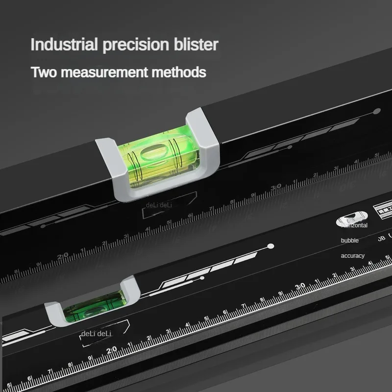 Deli Precyzyjna linijka poziomująca ze stopu aluminium Konstrukcja Poziomica bąbelkowa Niemagnetyczne poziome narzędzie pomiarowe
