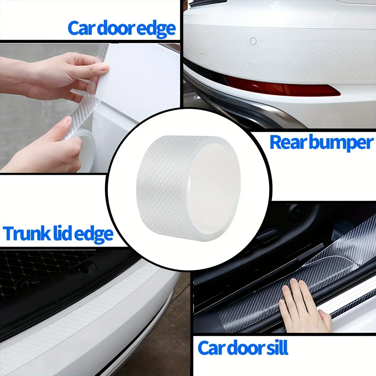 1-10m Nano Carbon Fiber Film Transparent Car Body Vinyl Wrap Black Sticker 3D Auto Foil Cover Decoration Door Mirror Protective