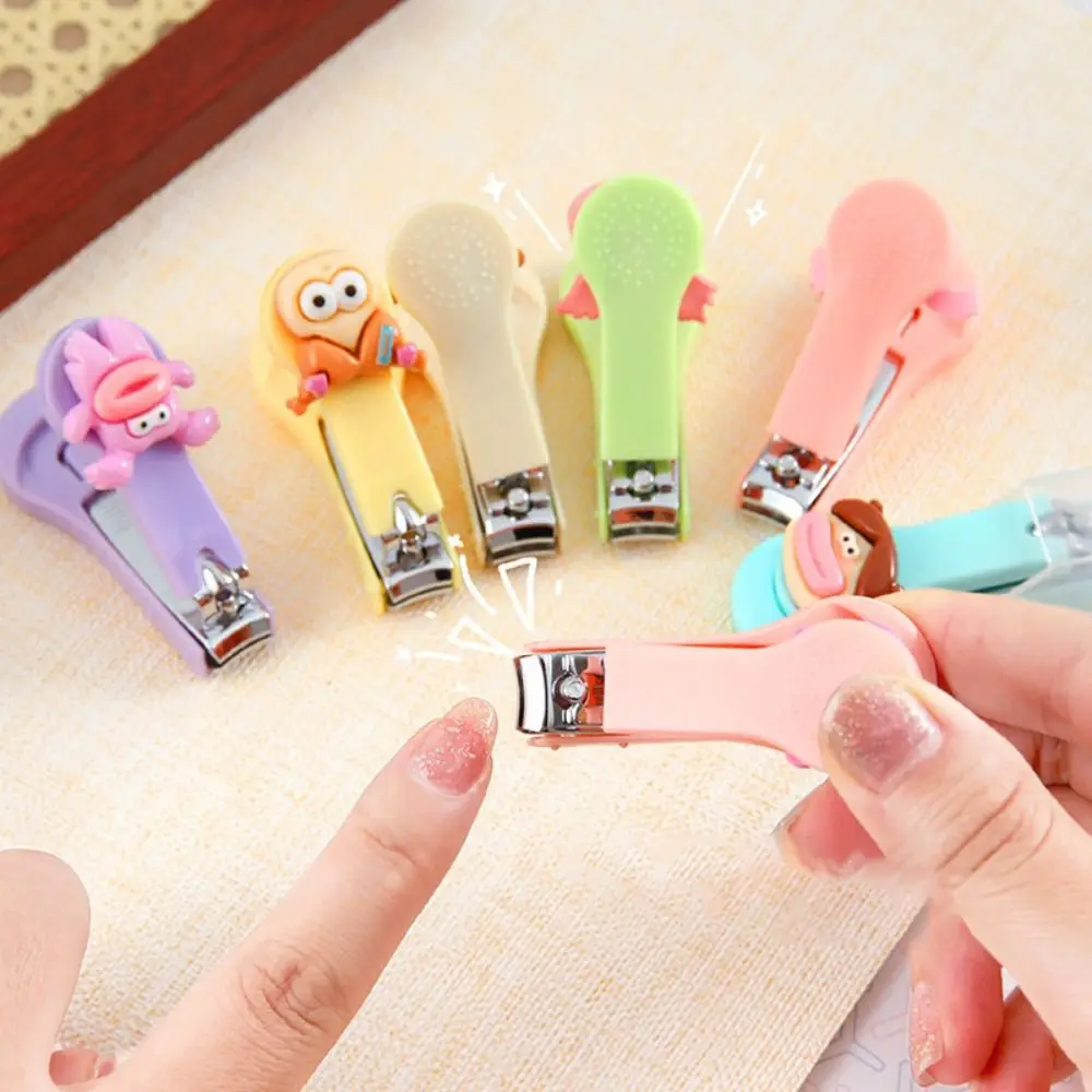 Durable Mini Big Mouth Nail Clippers Cute Girl Heart Cartoon Nail Trimmer Anti-slip Anti-Splash Manicure Tool Women