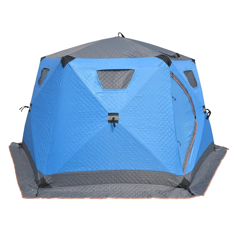 Hot sale nylon fabric insulated 4 persons pop up ice winter fishing tent