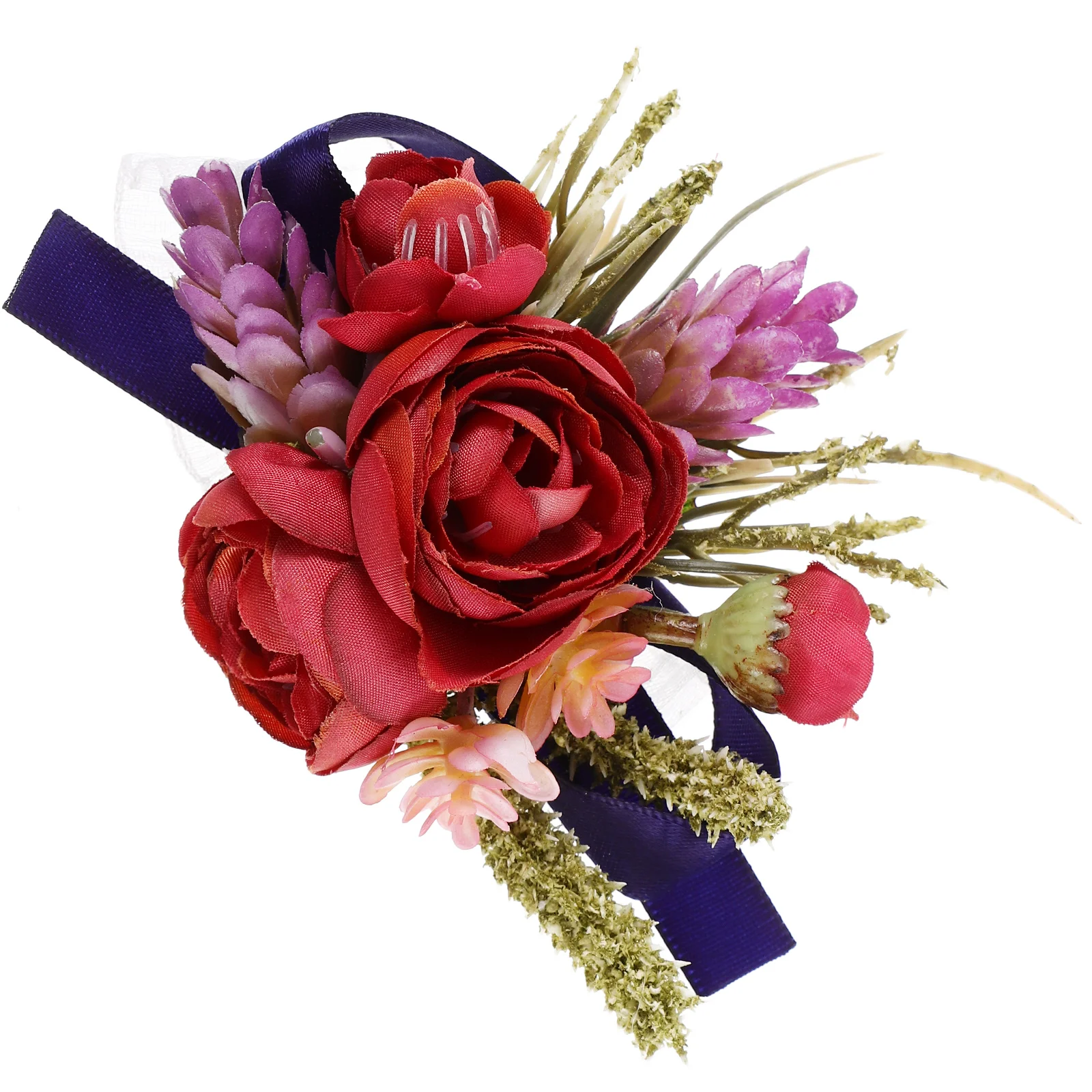 

2pcs Wrist Corsage Flowers Bridal Wedding Bridesmaid Girl Artificial Flower Wristband Decorative Bracelet Costume