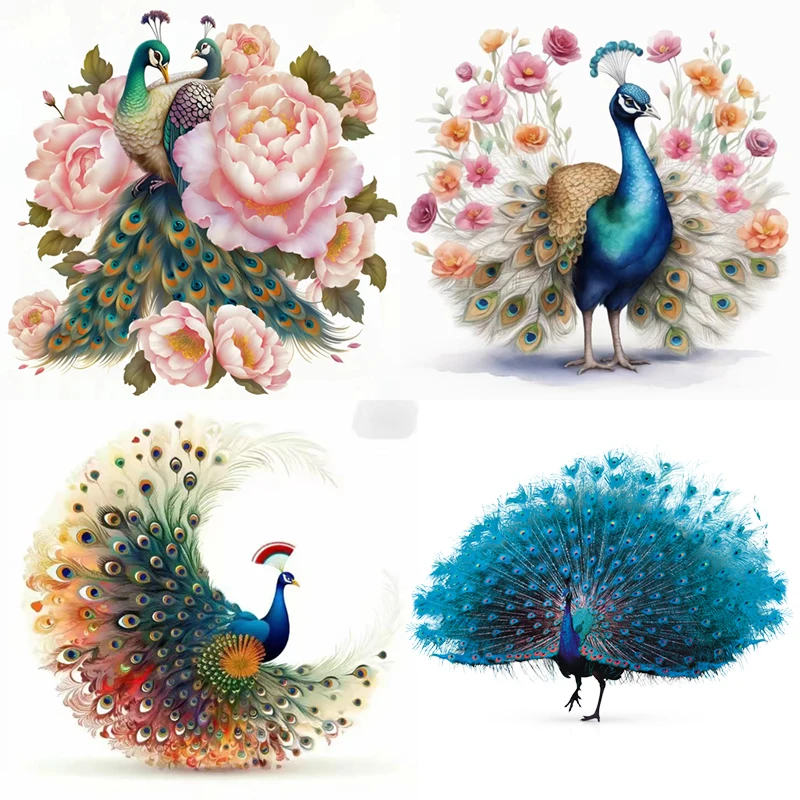 Three Ratels RR1277 Beautiful Peacock Watercolor Art Sticker for home decoration toilet decals