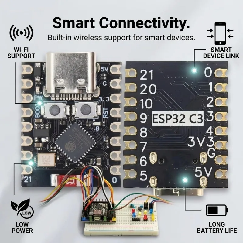 ESP32-C3 Mini Development Board RISC-V WiFi Bluetooth IoT Board Type-C Microcontroller Module for Electronic Programming Project