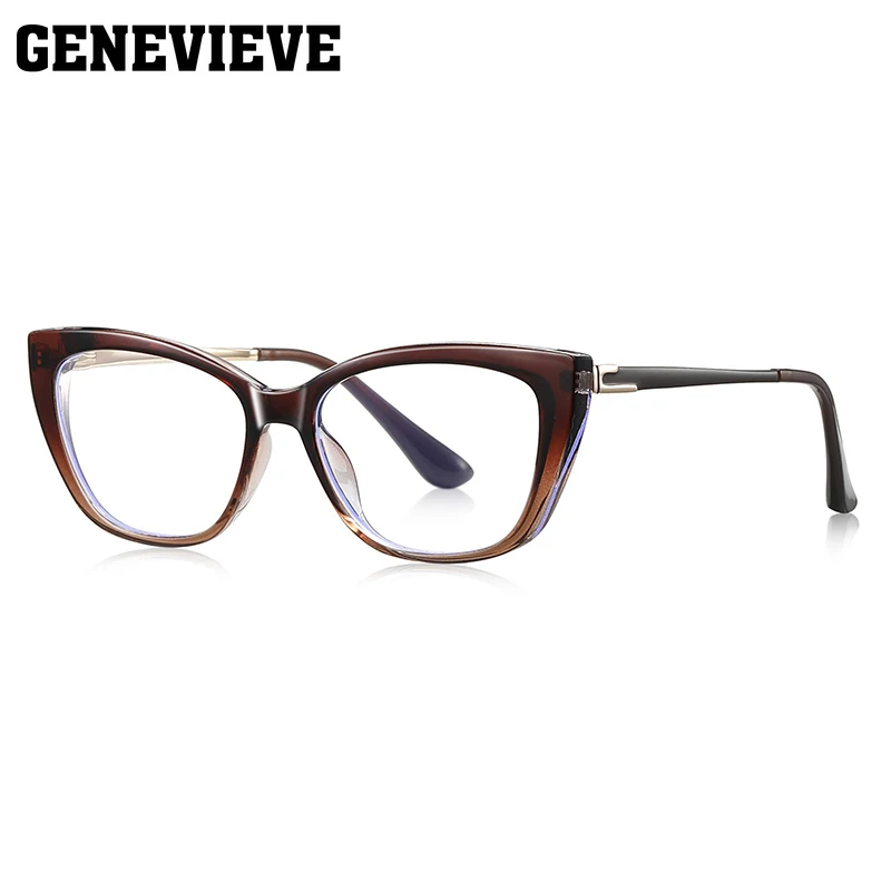 GENEVIEVE جديد عين القطة تصميم شخصي بسيط نظارات الضوء الأزرق المضادة للضوء الأزرق وصفة طبية قابلة للتخصيص LS227 #5