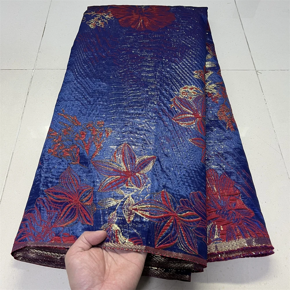 

2026High Quality African Nigerian Tulle Lace Fabric Embroidery Silk Fabric French Dress Prom Party Gown For Sewing 5Yards YXZ195