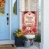 Hugs and Kisses Pink Truck Garden Flag 12x18 Inch Linen for Patio llz