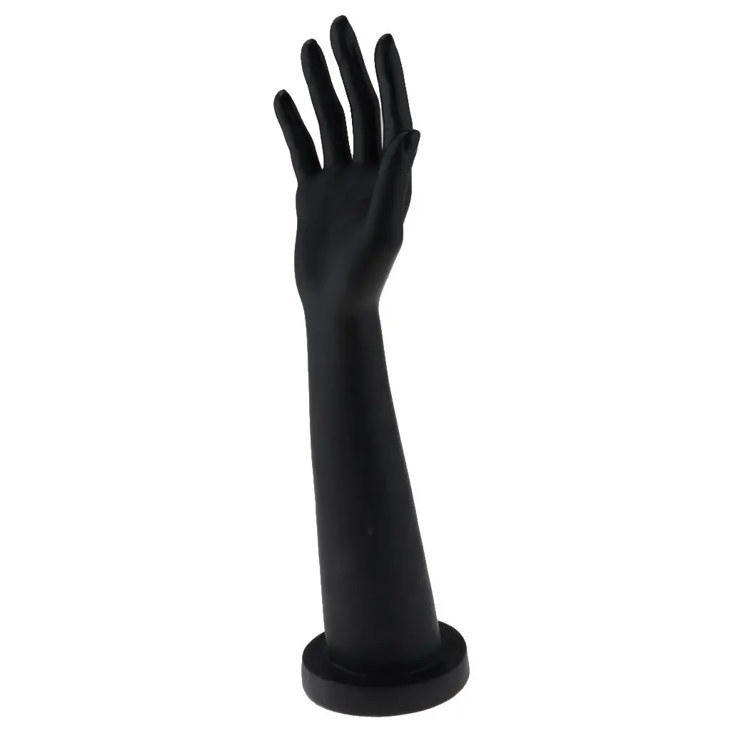 Black Hand Finger Ring Bracelet Bangle Jewelry Glove Mannequin Display Stand PVC Material