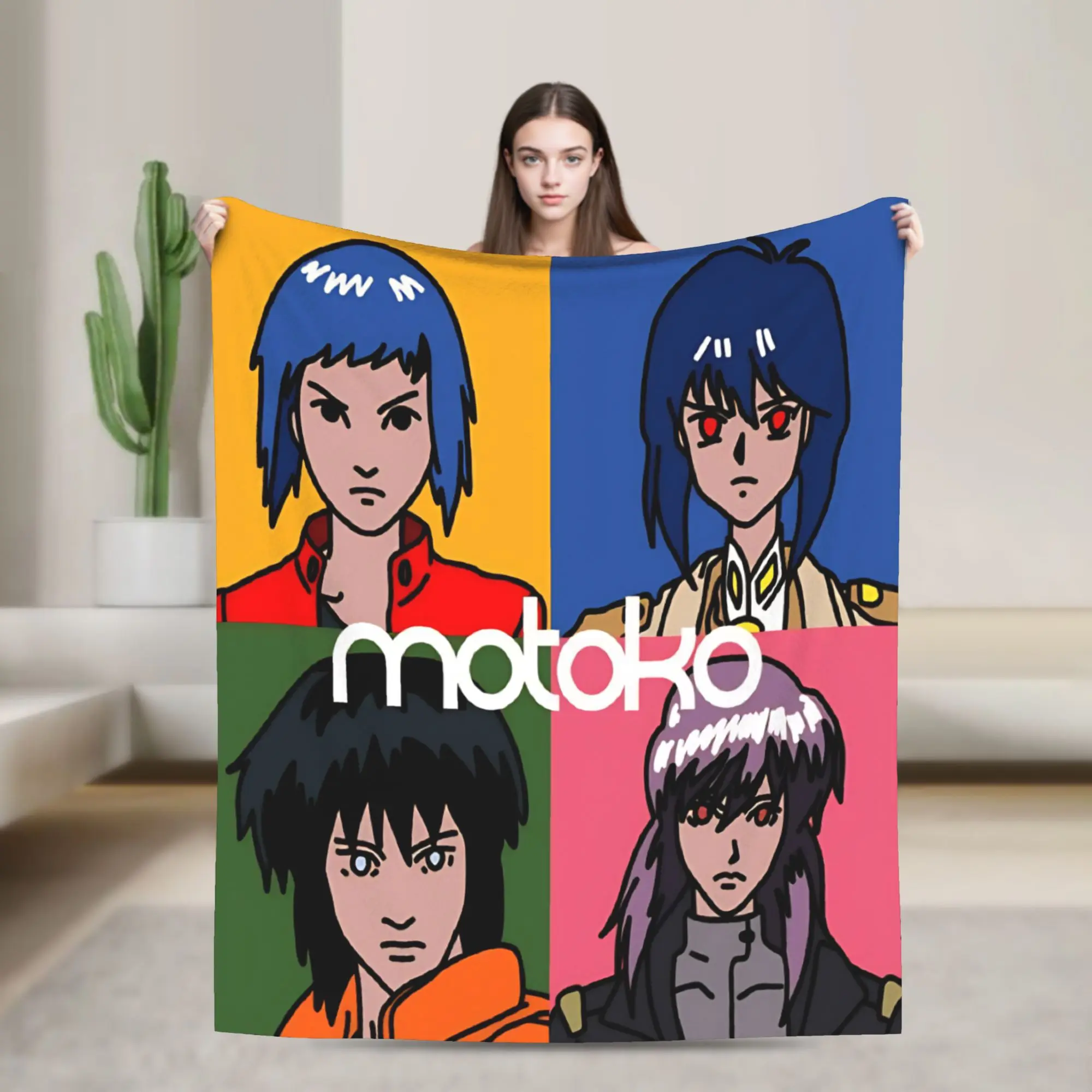 Cozy Ghost in the Shell Motoko Kusanagi  Blanket Accessories Bedding Decorative  Throw Blankets Super Warm Fleece for Outdoor