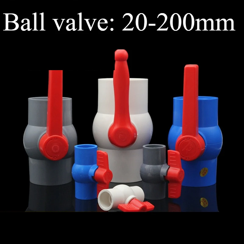 PVC Ball Valves Switch Screw Socket Plastic Water Supply Pipe DN20/25/32/40/50/63/Water Stop Valves Ball Valve Switches