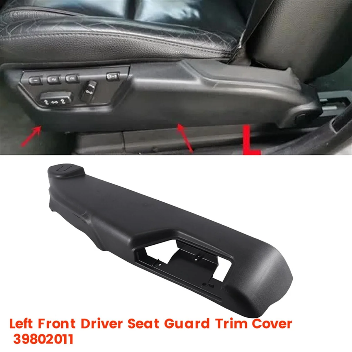 Cubierta embellecedora para asiento delantero izquierdo del conductor, Panel protector exterior del asiento para Volvo XC90, S60, XC70, S80, V70, 05-14, 39802011/12