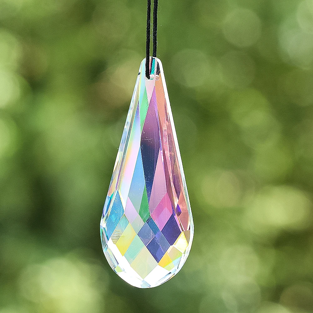 

1PC AB Color Fire Polished Water Drop Suncatcher Crystal Prisms Chandelier Parts DIY Home Wedding Decor Accessories Aurora Maker