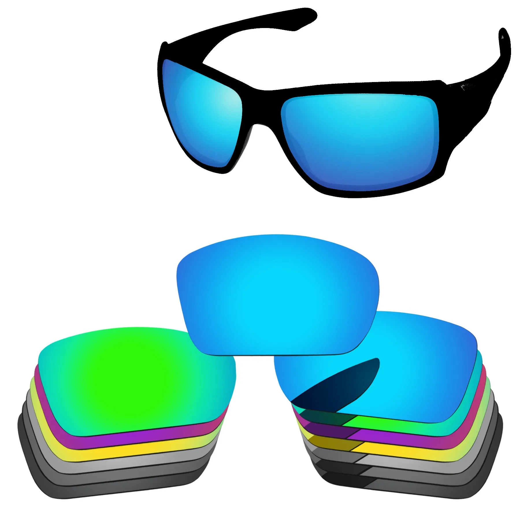 Сменные линзы Bsymbo для солнцезащитных очков Oakley Big Taco OO9173 — поляризационные, 62 мм — несколько вариантов