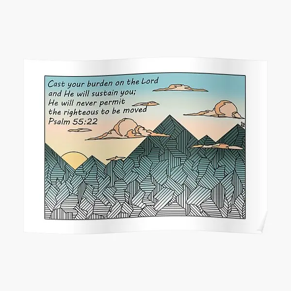 Картина с Псалом 55 22, современный декор, настенный принт, забавное искусство для комнаты, винтажная роспись, украшение без рамки