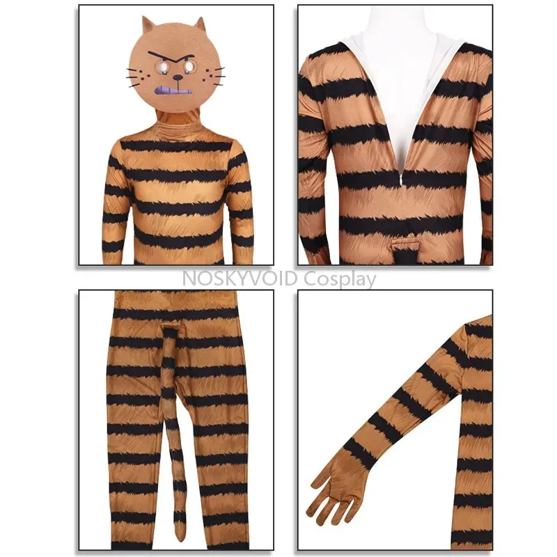 

Anime Petey The Cat Cosplay And Headgear Children's Sizes Dog Man Stage Costumes Halloween Carnival Party Kids Jumpsuit ob;8