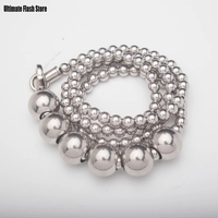 EDC Big Steel Ball Self defense Bracelet Necklace Stainless Steel Whip Titanium Steel Car Personal Safety Self defense