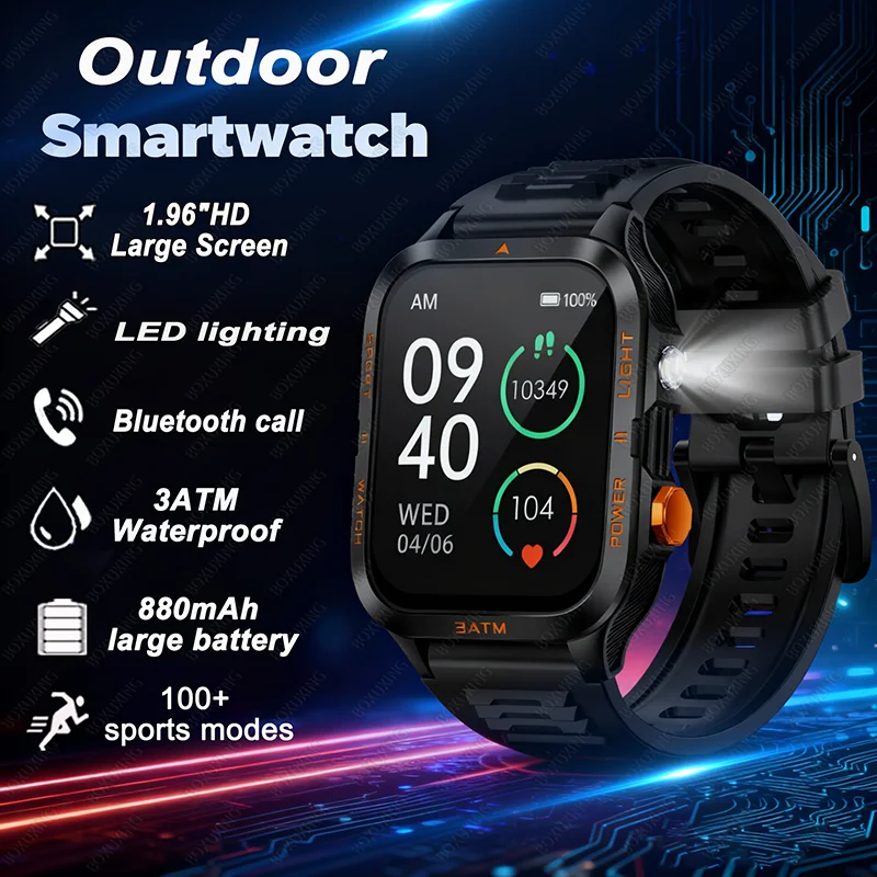 

IPX8 Watch Waterproof Outdoor Sports Smart Watch Men HD Screen 880mAh Large Battery Long Standby Time Bluetooth Call 2026 New