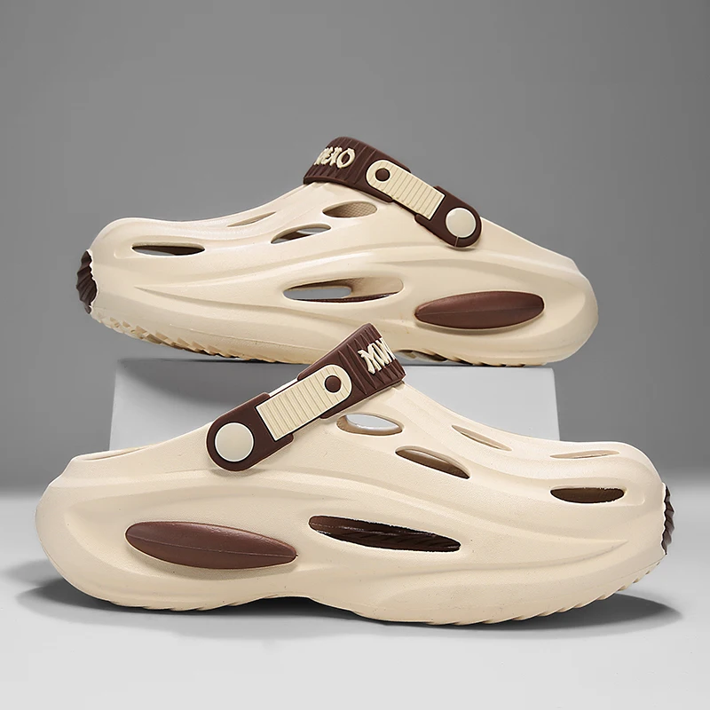 

Oversize Genuine Leather Casual Slippers for Men Non Slip Soft Bottom Breathable Wear Resistant Beach Outdoor Wear