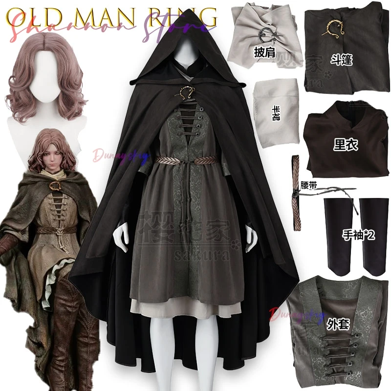 Game Melina Cosplay תחפושות Kindling Maiden Melina Cosplay Dress Cloak Wig For Hallowmas Party Comicon Adult Women Girl Role
