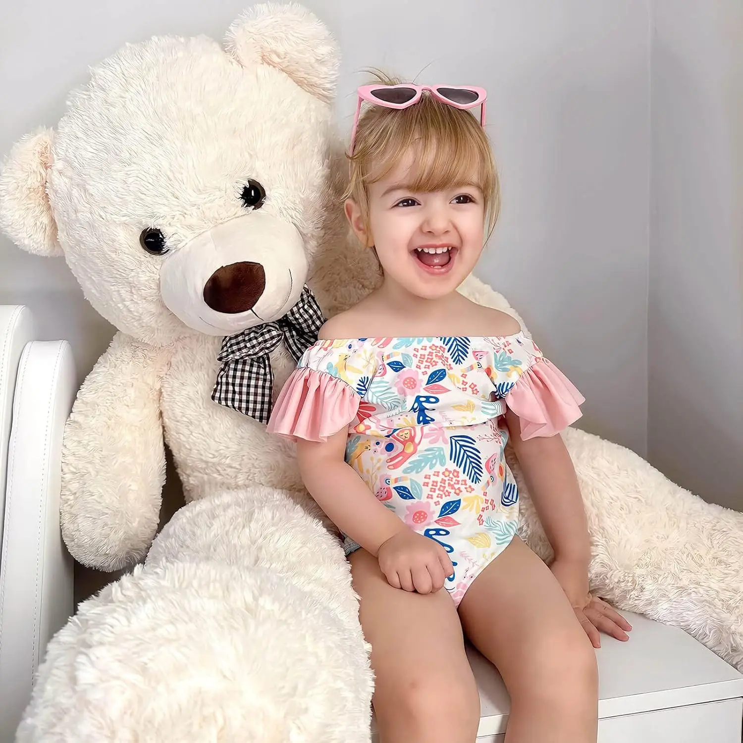 Giant Teddy Bear  4 Feet Stuffed Animal Stuffed Bear Baby Shower Life Size Large Teddy for Girlfriend Boyfriend Wife Children