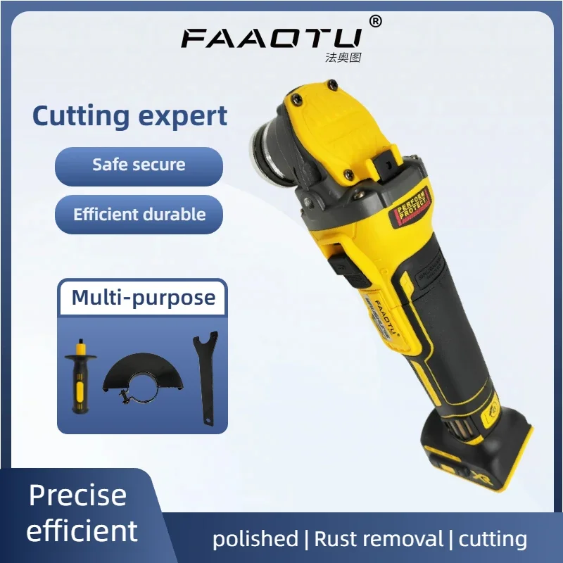 

Аккумуляторная угловая шлифмашина FAAOTU DCG409 20В, бесщеточный электроинструмент, отрезная машина 125 мм, портативная, совместима с аккумуляторами Dewalt