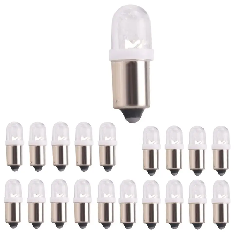 Classy-20Pcs BA9S 1895 H6W 53 57 Bayonet LED Light Bulbs For Car Map Lamp 12V White