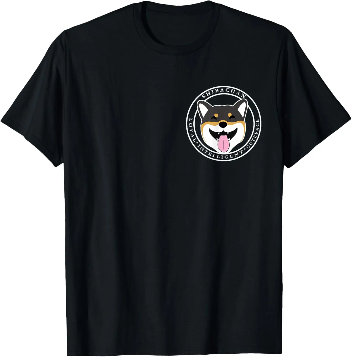 Camiseta con Logo Shiba Inu, color negro y tostado