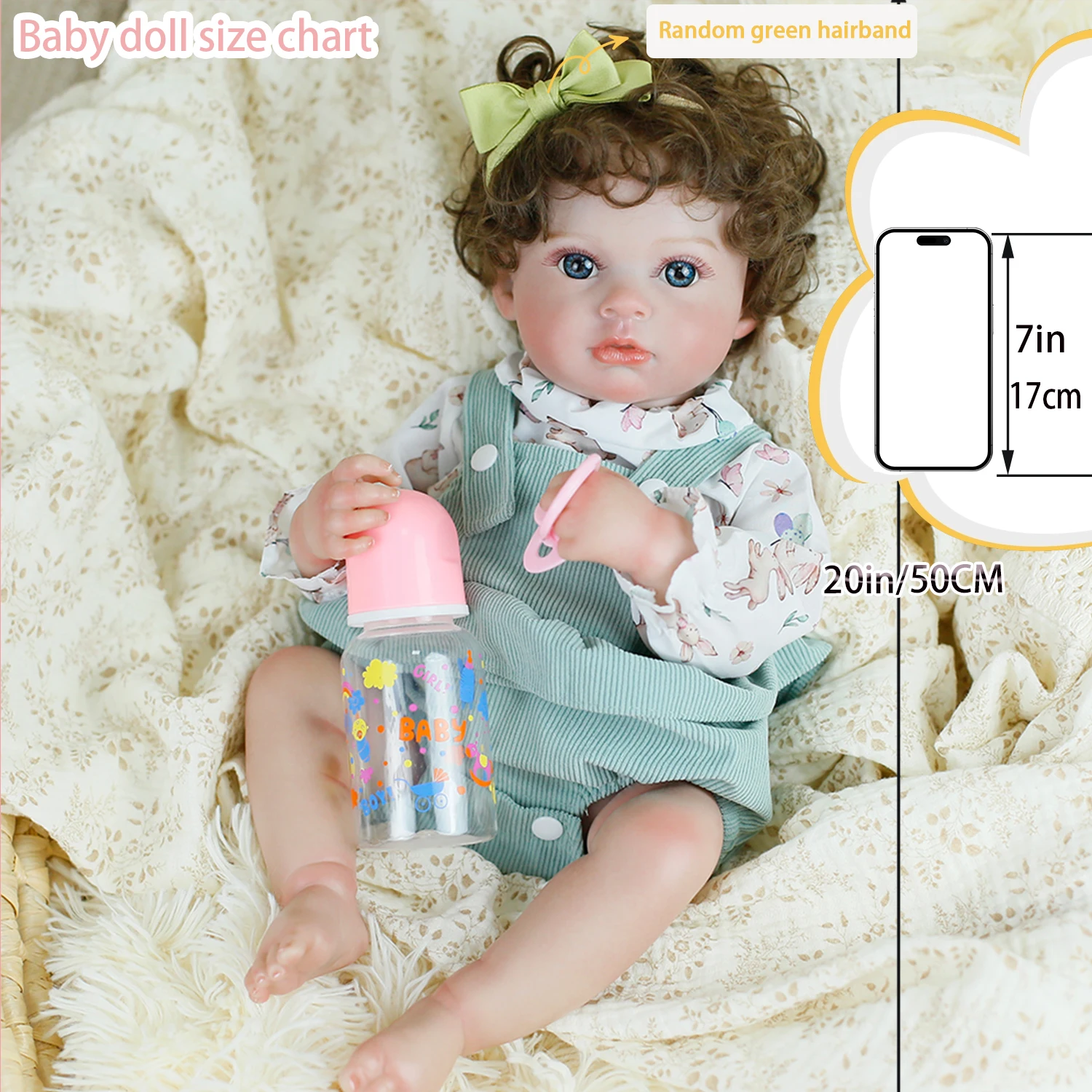 50 سنتيمتر الانتهاء رسمت تولد من جديد دمية طفل فتاة نابض بالحياة الوليد طفلة كامل الجسم سيليكون الفينيل لينة الصغار هدية الكريسماس لعبة #5