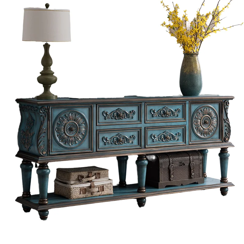 

Luxury antique wooden console lockers painted living room furniture home bedroom dining hotel supermarket