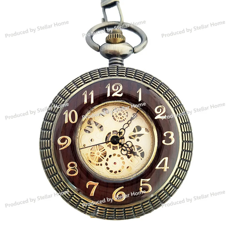 Large Flip Cover Mechanical Pocket Watch Roman Carved Hollow Classic Mechanical Pocket Watch