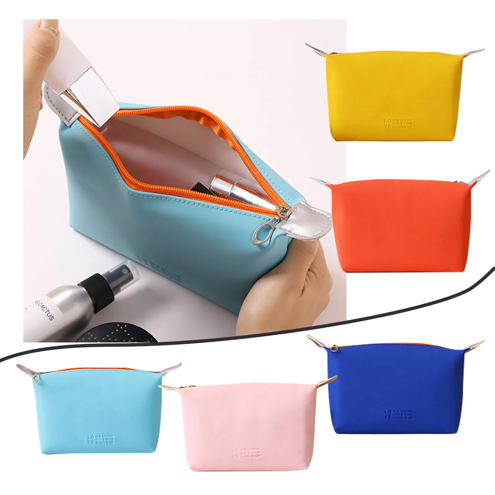 Colorful Zipper Makeup Bag Cosmetic Pouch Travel Organizer Accessories Storage 2026 Women Girls Beauty Essentials Cosmetic Bags