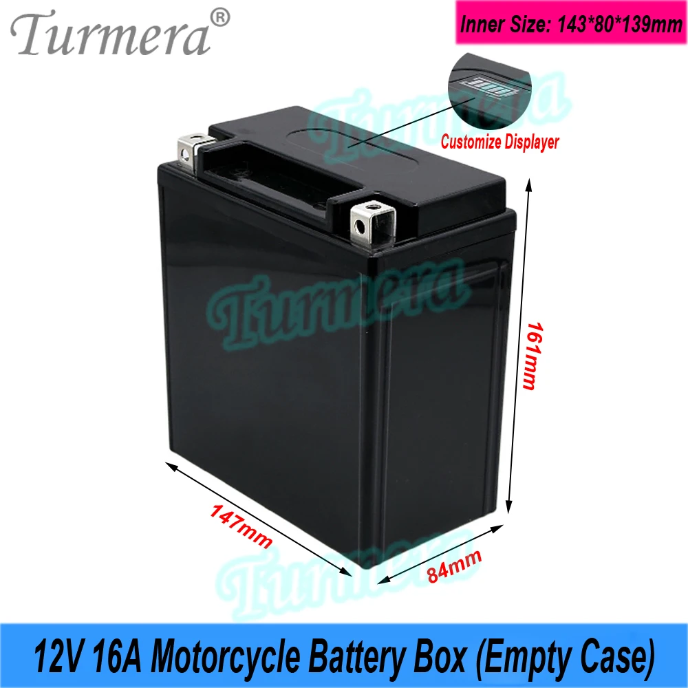 Turmera-Boîtier de batterie de moto, Lifepo4 ou batterie au lithium, utilisation au plomb, bricolage, remplacer AfricCase, 12V, 16A, 18650, 21700, 32700