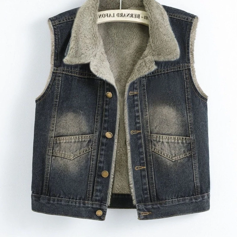 Retro Versatile Denim Vest Short Korean Style Loose Sleeveless Jacket Spring Fall 2026 New Waistcoat Outerwear