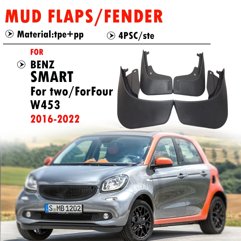 FOR Smart Fortwo Forfour W453 Mudguard Fender Mud Flaps Guards Splash Mudflaps Car Accessories 2016 2017 2018 2019 2020 2021