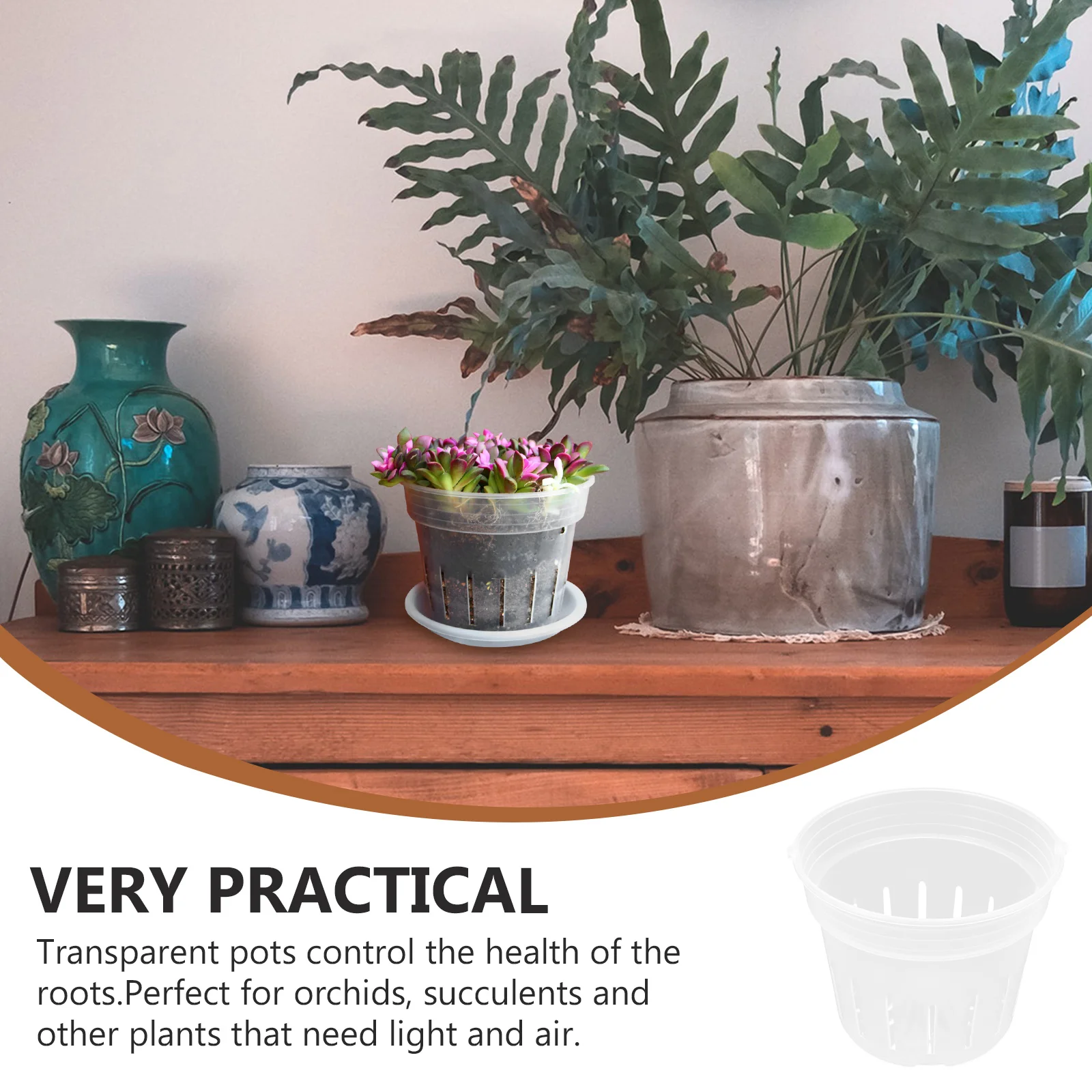 

4Pcs Butterfly Orchid Plastic Planting Containers Transparent Garden Nursery Cups Breathable Planters for Orchid Succulents