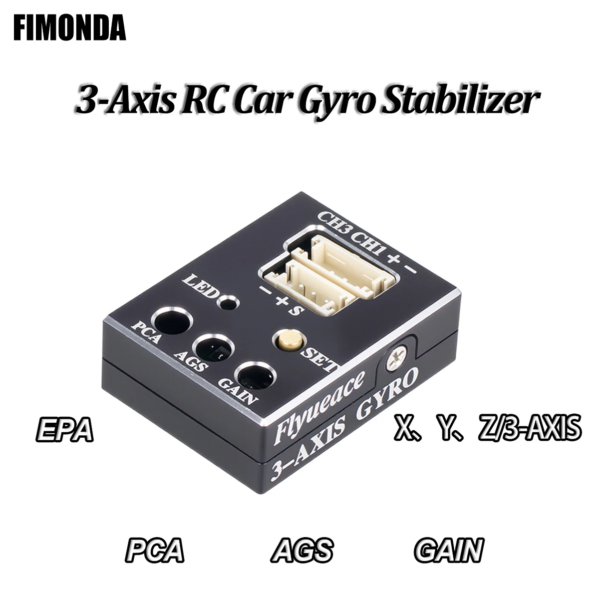 

3-осевой гироскоп с автоматическим контролем стабильности, компактный встроенный приемник для дрифта, раллийной, монстра-грузчика, лодки