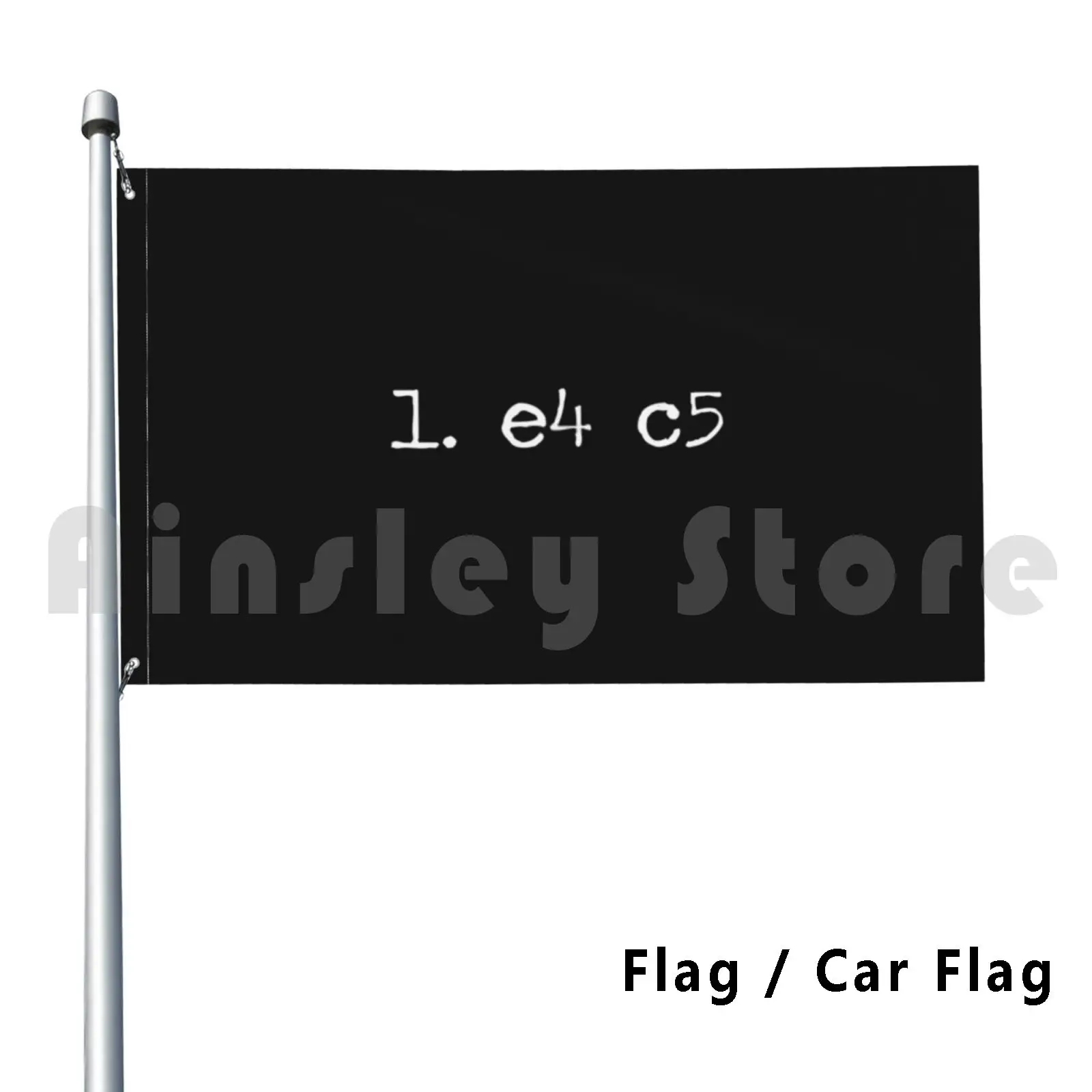 Chess Moves 1.e4 C5 | Gift For Chess Player Flag Car Flag Funny Chess King Chess Player Game Queen