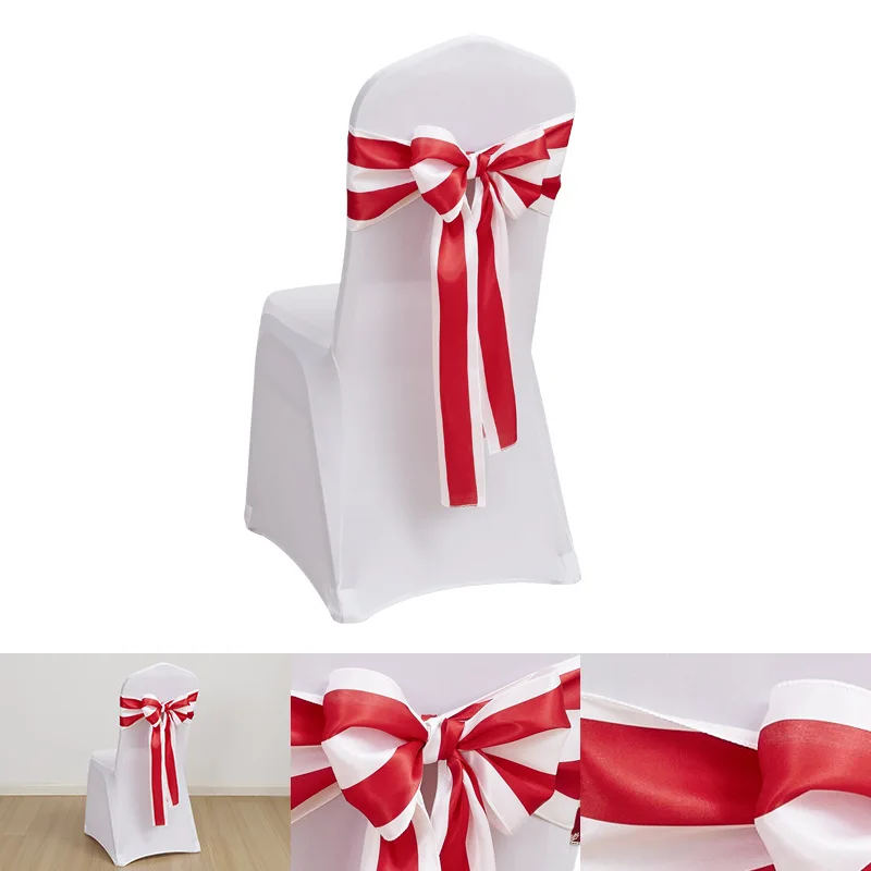 Source factory wedding banquet Christmas chair cover back flower bow scarf back design Ding Ribbon