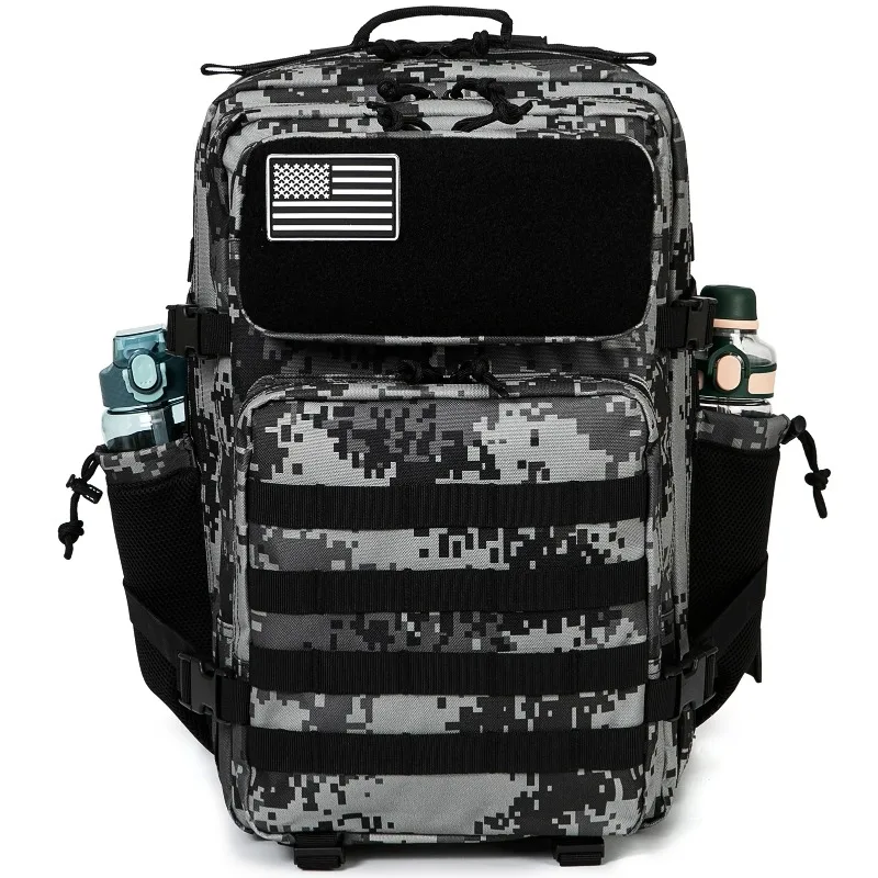 Men 45L Molle Tactical Rucksack, Outdoor Hiking Survival Backpack, EDC Gym Hunting Bag With Water Bottle Holder image 6