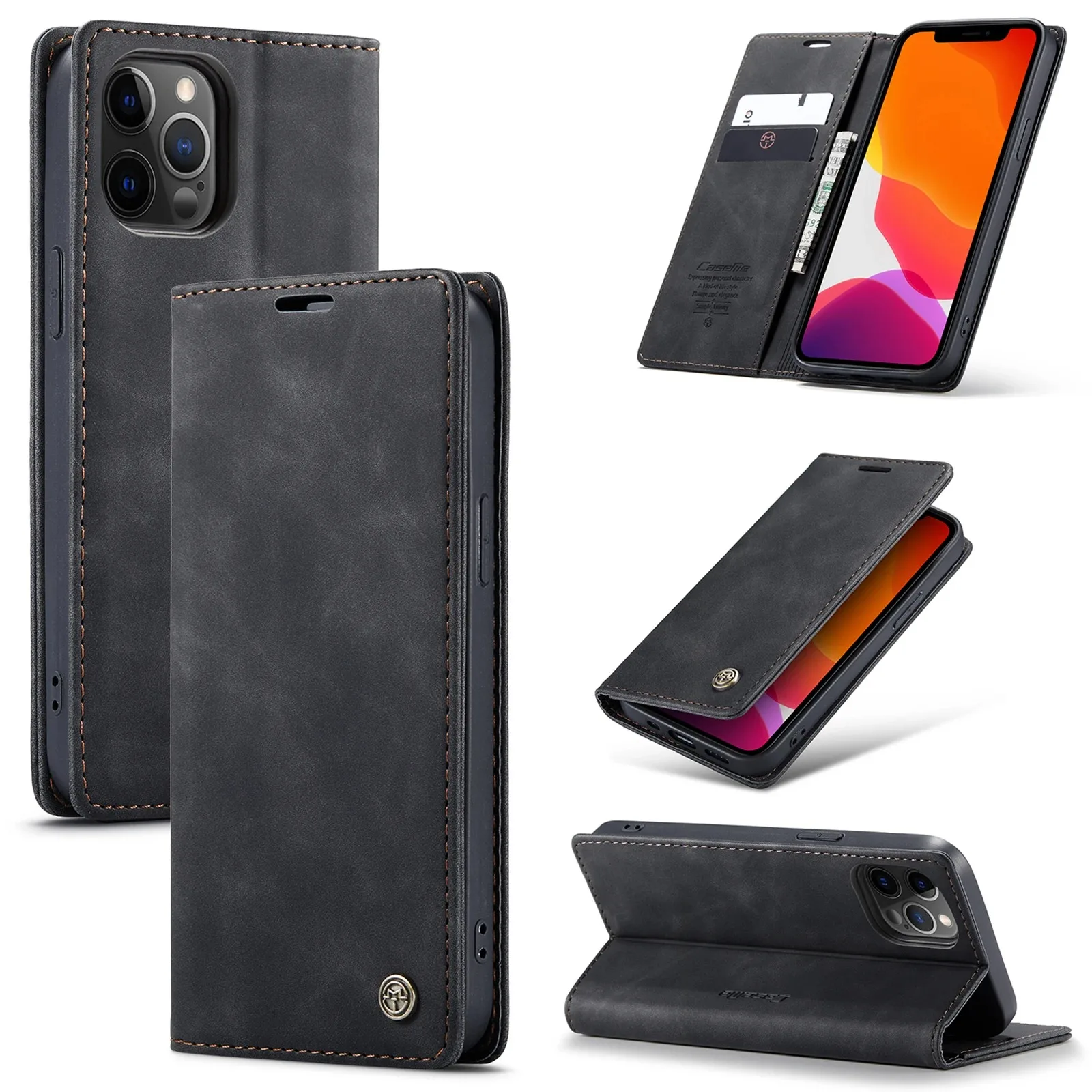 

CaseMe Flip Case For iPhone 15 14 13 12 Mini Pro Max Retro Magnetic Card Leather Wallet For iPhone 11 Pro 8 7Plus XR XS Max SE