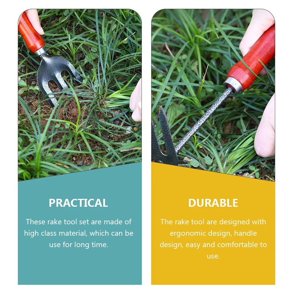 

1Set Garden Tool Kit High-Quality Gardening Rake Hoe Shovels Ergonomic Handle Portable Outdoor Use Gardening Tools Rake Hoe