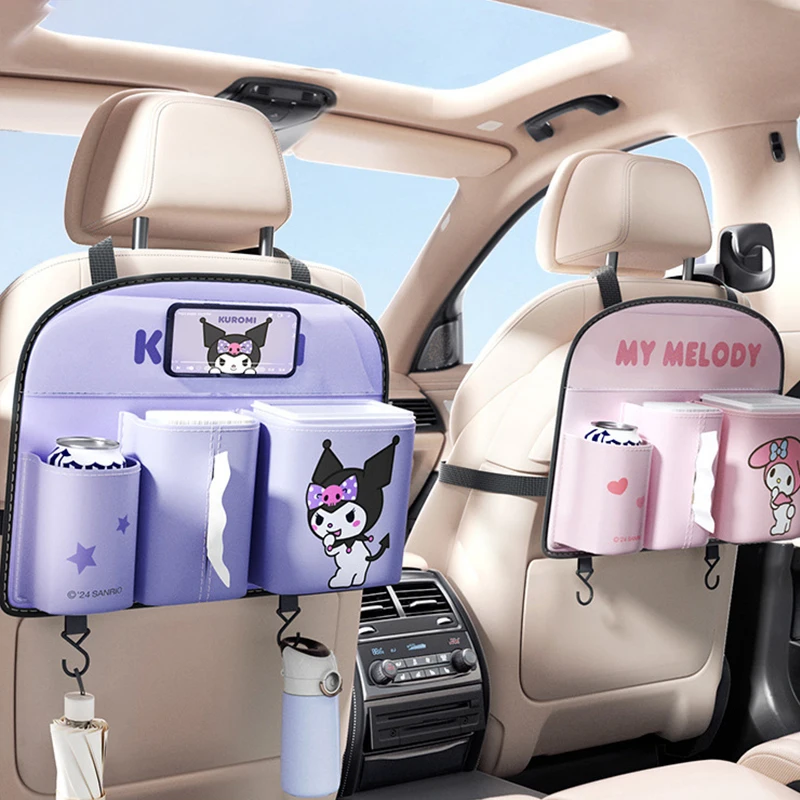 

Sanrio Kawaii Hello Kitty Car Seat Back Storage Bag My Melody Cinnamoroll Anime Cartoon Cute Multifunctional Hanging Storage Box