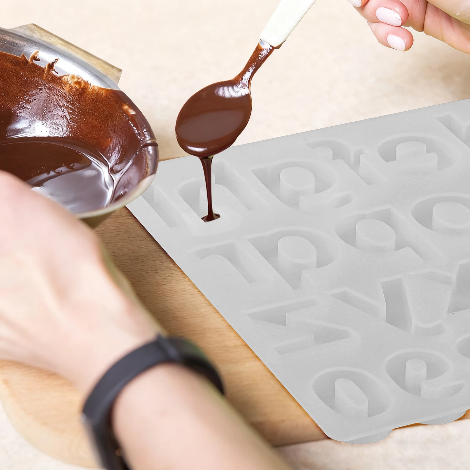 

1Pcs Alphabet Number Silicone Mold Smooth Reusable DIY Mould for Epoxy Resin Jewelry Soap Cake Decoration Crafts